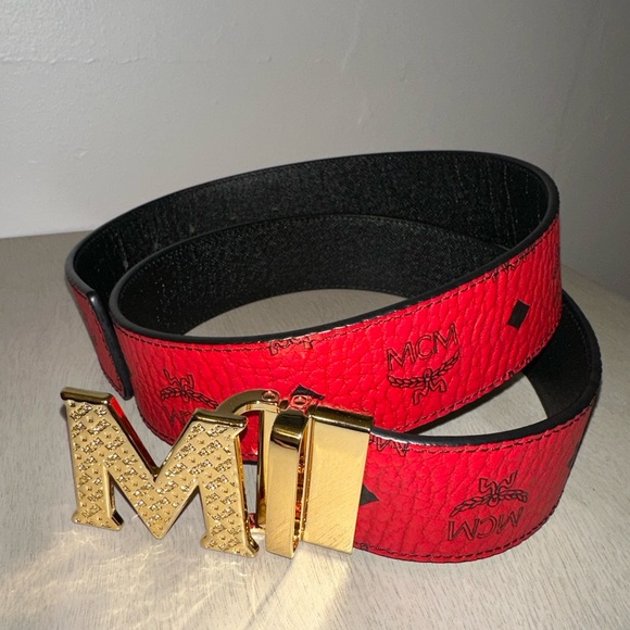 99 Final Price‼️MCM Belt (Red/God) - Picture 2 of 3